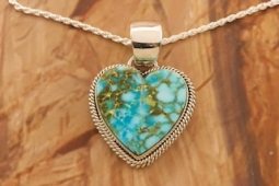 Artie Yellowhorse Kingman Turquoise Sterling Silver Pendant